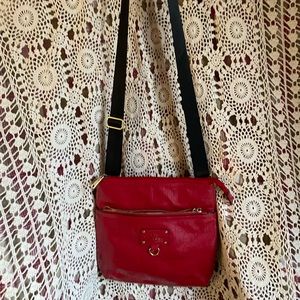Juicy Couture Ever After Large Cross Body Bag Red Patent Black Strap